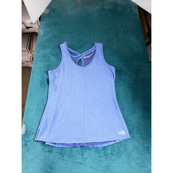 The North Face Top Size Medium Womens Blue Performance Athletic Race Day Logo - Picture 2 of 7